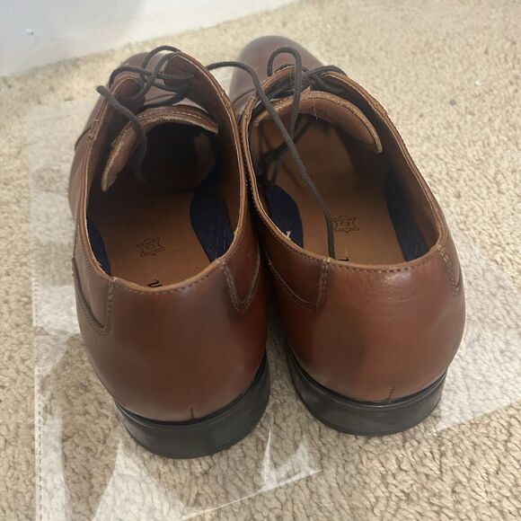 Florsheim Men\'s Cap Toe Oxford Brown Cognac Lace Shoes 13 M -Excellent